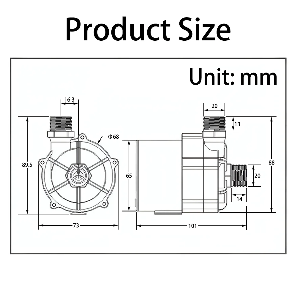 محرك صامت بدون فرش DC12V 24 فولت 2500 ~ 3000 لتر/ساعة سخان مياه دش مضخة معززة أقصى رفع 10 متر يمكن تجهيزها بمحول الاتحاد الأوروبي