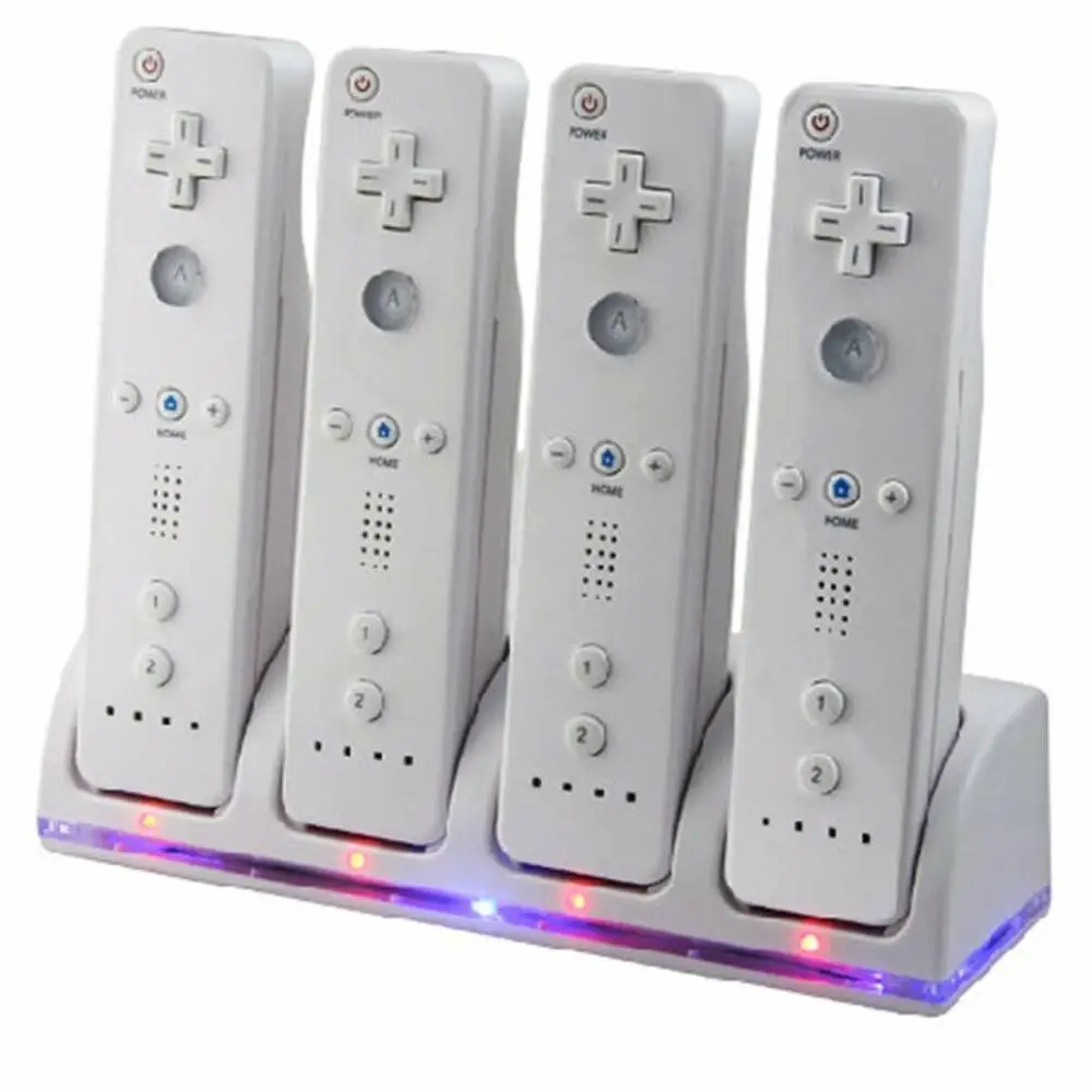 For Nintendo Wii Gamepad 2pcs/4pcs Rechargeable Batteries+Battery Charger For Wii Remote Controller Charging Dock Station