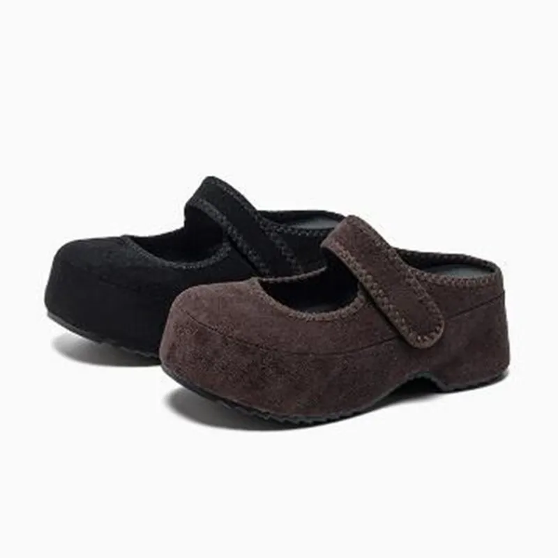 7cm Genuine Leather Suede Women Loafers Comfortable Slip on Women Shoes Summer Fall Platform Wedge Sneakers Moccassin Slippers