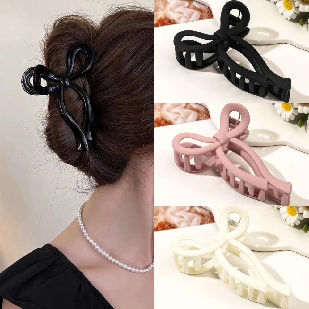 

Acrylic Bowknot Hair Clips Hairpins Girls Matte Bow Large Hair Claw Crab for Women Barrettes Headbands Ponytail Hair Accessories