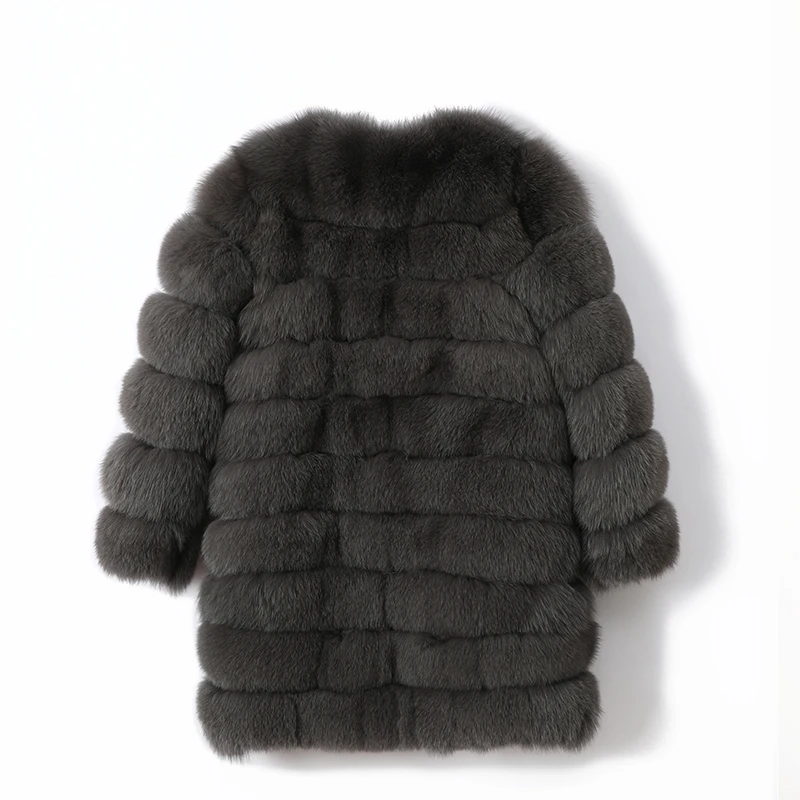 Giacca invernale gilet di lusso lungo pelliccia pelosa 100% naturale vera pelliccia di volpe per cappotto caldo da donna vestiti di grandi dimensioni per le donne 10xlblack