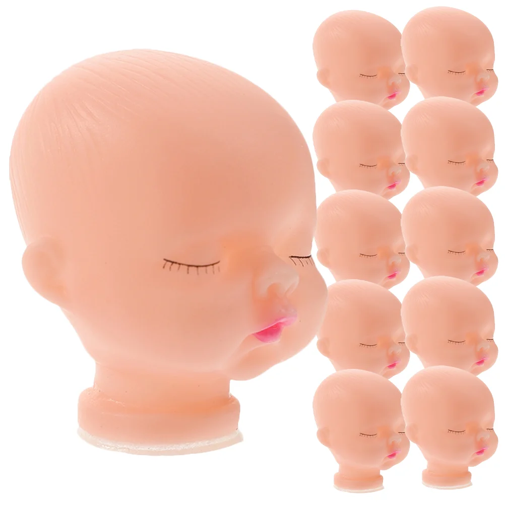 20 Pcs Cell Phone Vinyl Head Baby Child Plush Figure Toys Heads Stuffed Keychain DIY