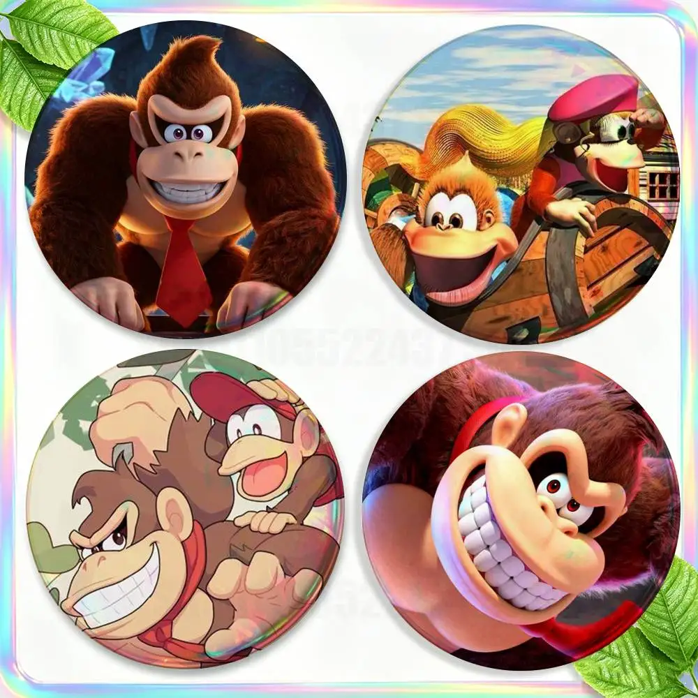 

Cartoon Game D-Donkey K-Kong 2-piece set Pin Backpack Clothes Jewelry Accessories Round Brooch Button Badge Fans Collection Gift