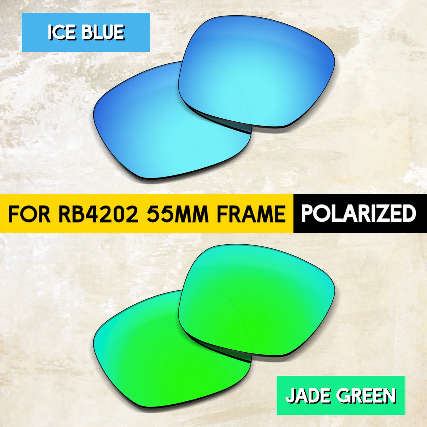 2 pairs Polarized Replacement Lenses for RB4202 55mm Sunglasses - Impact-Resistant Material