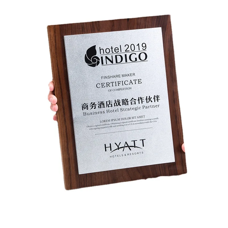 Customized imitation solid wood medal Wood-like Commendation Souvenir Award trophy