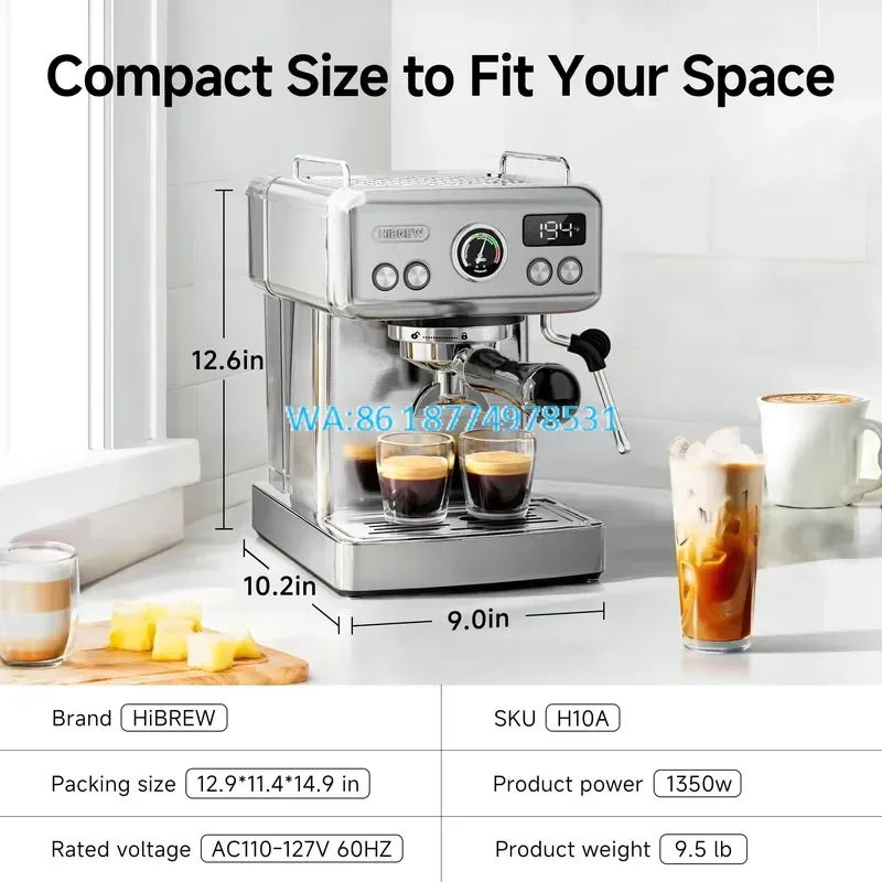 Wmwmnu for H10A Italian Semi-automatic Commercial Stainless Steel Hot Cold Dual Temperature Milk Frother Integrated Coffee