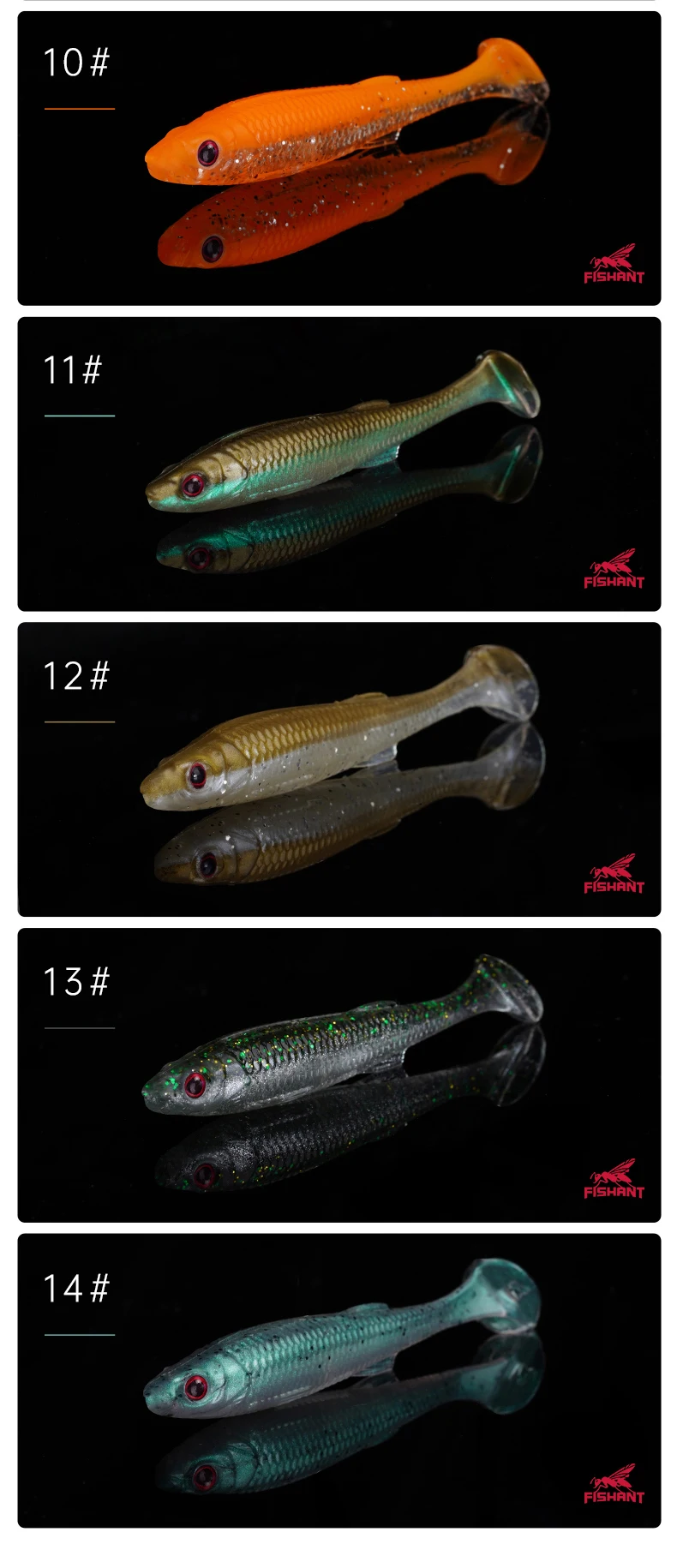 FISHANT Fat Real Fish T-Tail Soft Bait 2,0/2,5/2,8 Zoll schwimmender Köder für Wildfischen Wettkampffischen Mandarinenfisch Bass – Detail 9