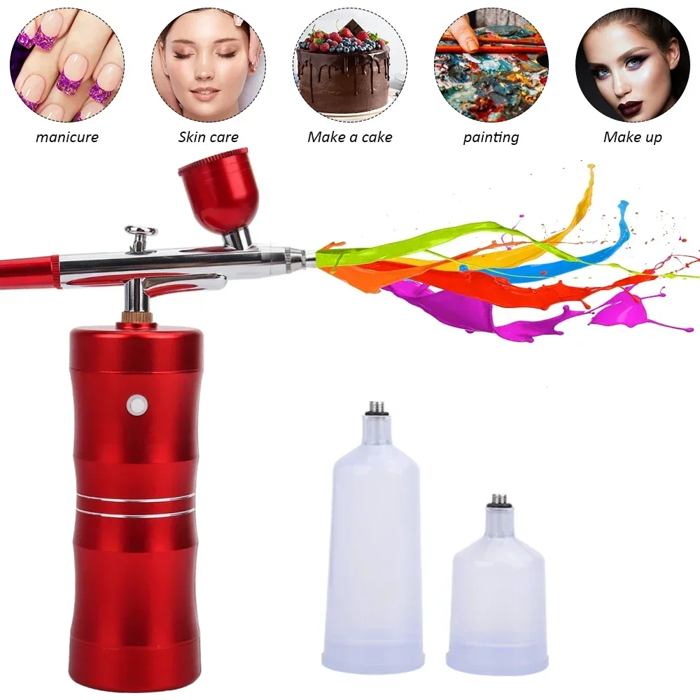 Oxygen Injector Moisturizing Beauty Machine Air Brush Sprayer Portable USB Charging High Pressure Water Oxygen Wireless Airbrush