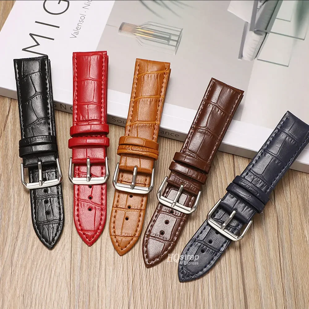 18/20/22mm Leather Strap for Samsung Galaxy Watch 5 4 40mm 44mm Watch4 Classic 42mm 46mm for Huawei Watch Band Amazfi Bracelet