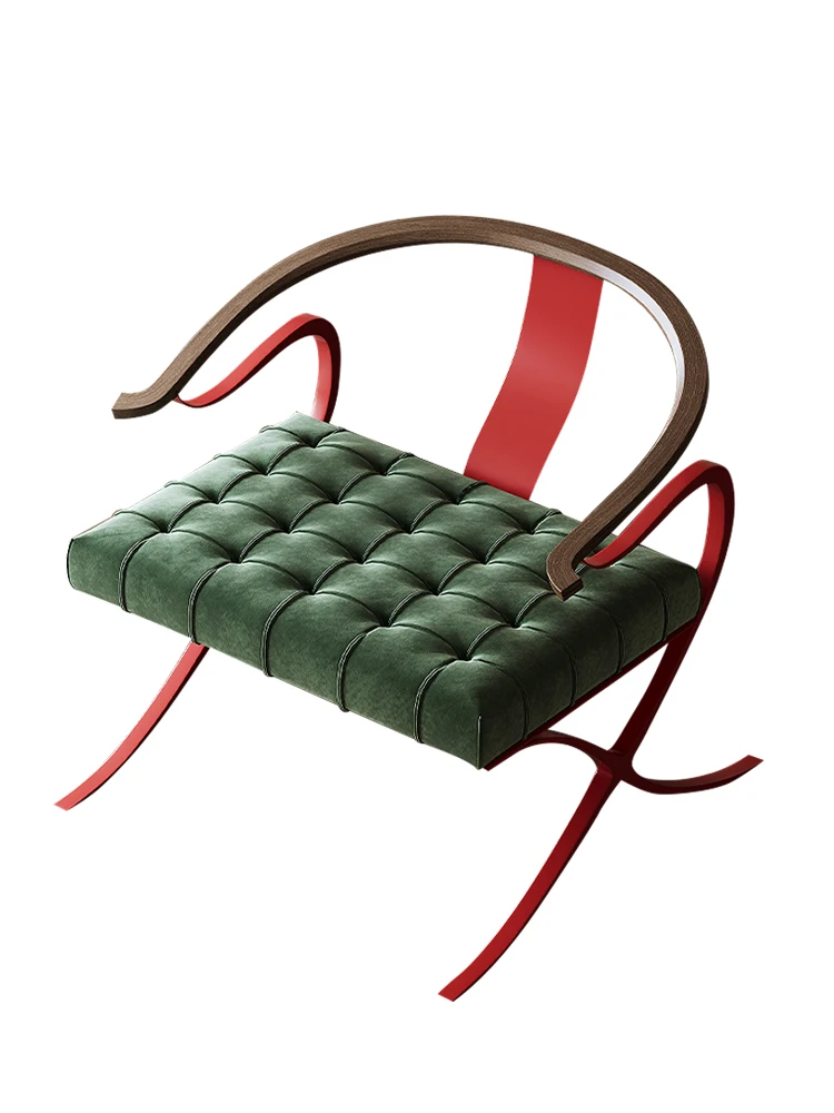 

Средневековое кресло из коровьей кожи и североамериканского черного ореха, ретро-кресло для отдыха из массива дерева