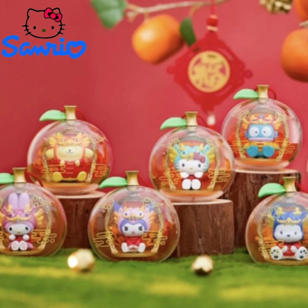 Miniso Sanrio Character Blind Box Lucky Orange Amulet Series Mini Anime Figures Cartoon Peripheral New Year's Good Festival Gift