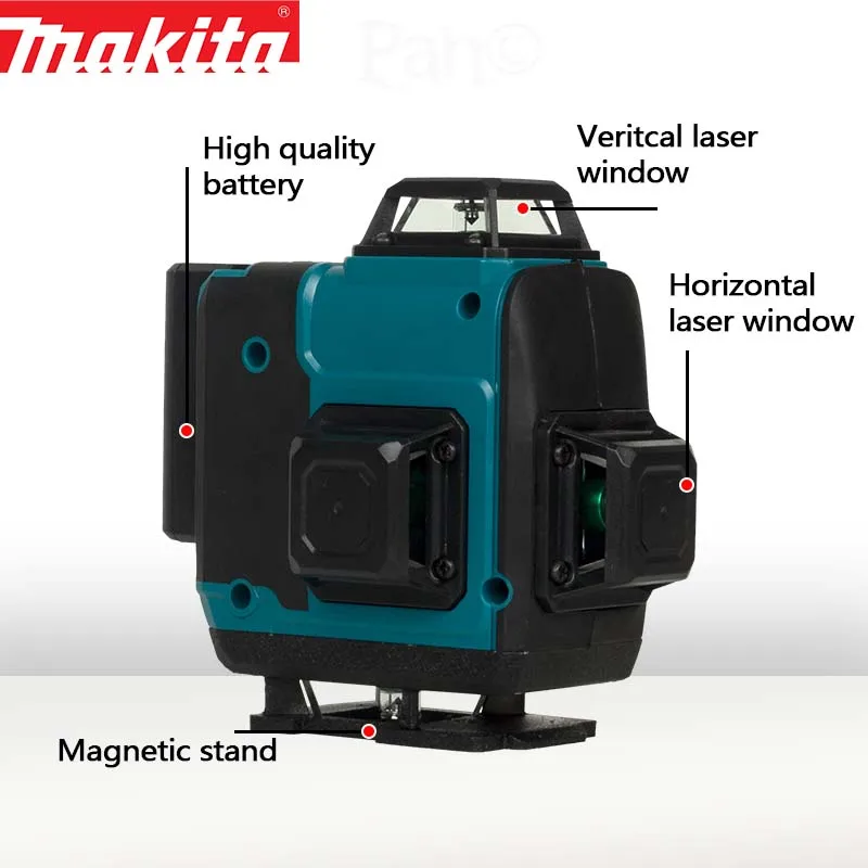 Makita Portable Green 16 Line Laser Level ricaricabile 12V autolivellante 360 ° 3-Plane Green Laser Line