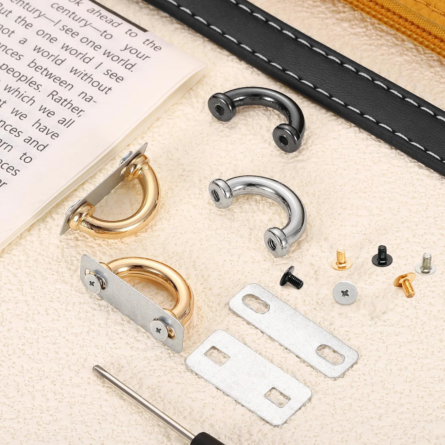 6/10 Sets Arch Bridge Buckle, Metal D-Ring Connector Buckles Shackle 26.5x15x4mm for Bag Hanger Purse Strap DIY Craft