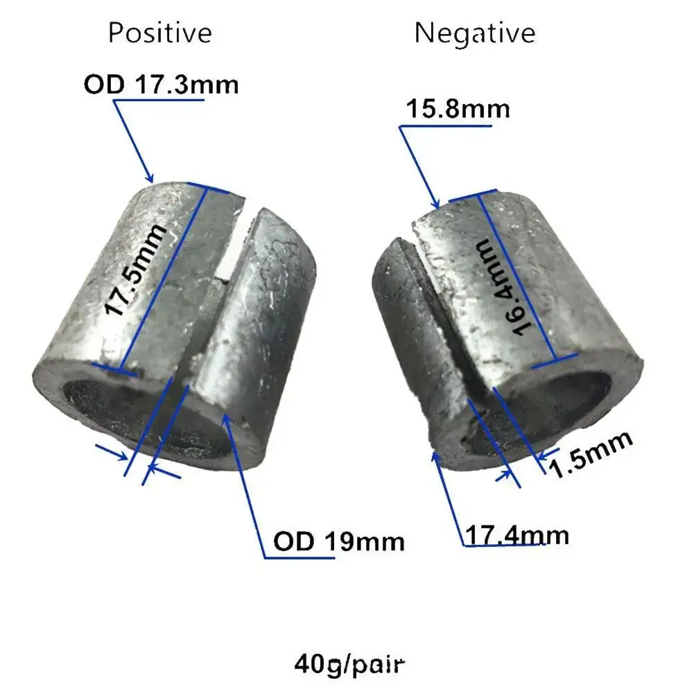 2 Pcs Car Battery Post Adaptors Sleeves Car Battery Terminal Converters Post Adaptors Sleeves Positive Negative Repair Shim