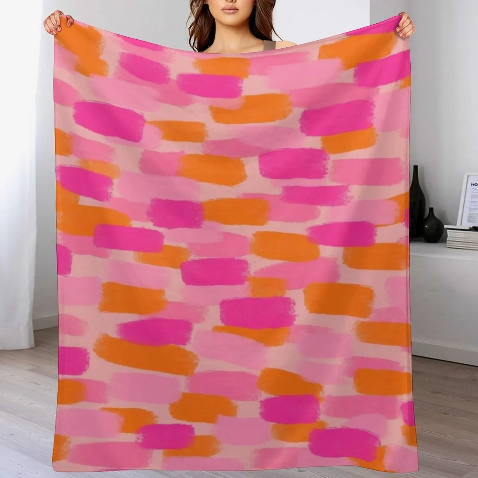 Абстрактное, розовое с оранжевым эффектом кисти, пледы, одеяла, диваны, украшения, меховые одеяла для путешествий, манга Абстрактное, розовое с оранжевым эффектом кисти, пледы, одеяла, диваны, украшения, меховые одеяла для путешествий, манга