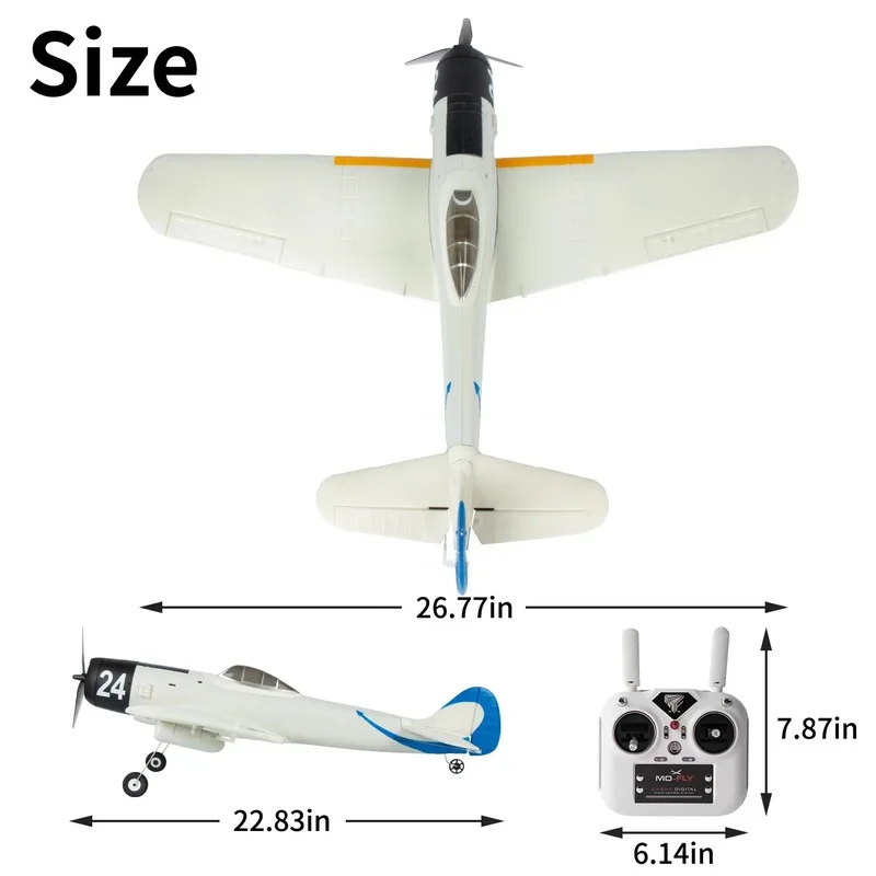 Ki-84 Four Channel Remote-Controlled Stunt Glider 69cm Large Military Model Electric Aircraft Toy for Kids And Collectors