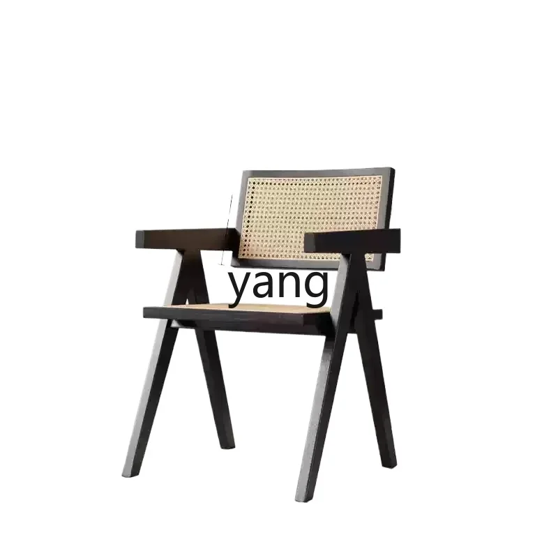 Lmm wabi-sabi dining chair Nordic home solid wood Internet celebrity bed and breakfast backrest book desk chair