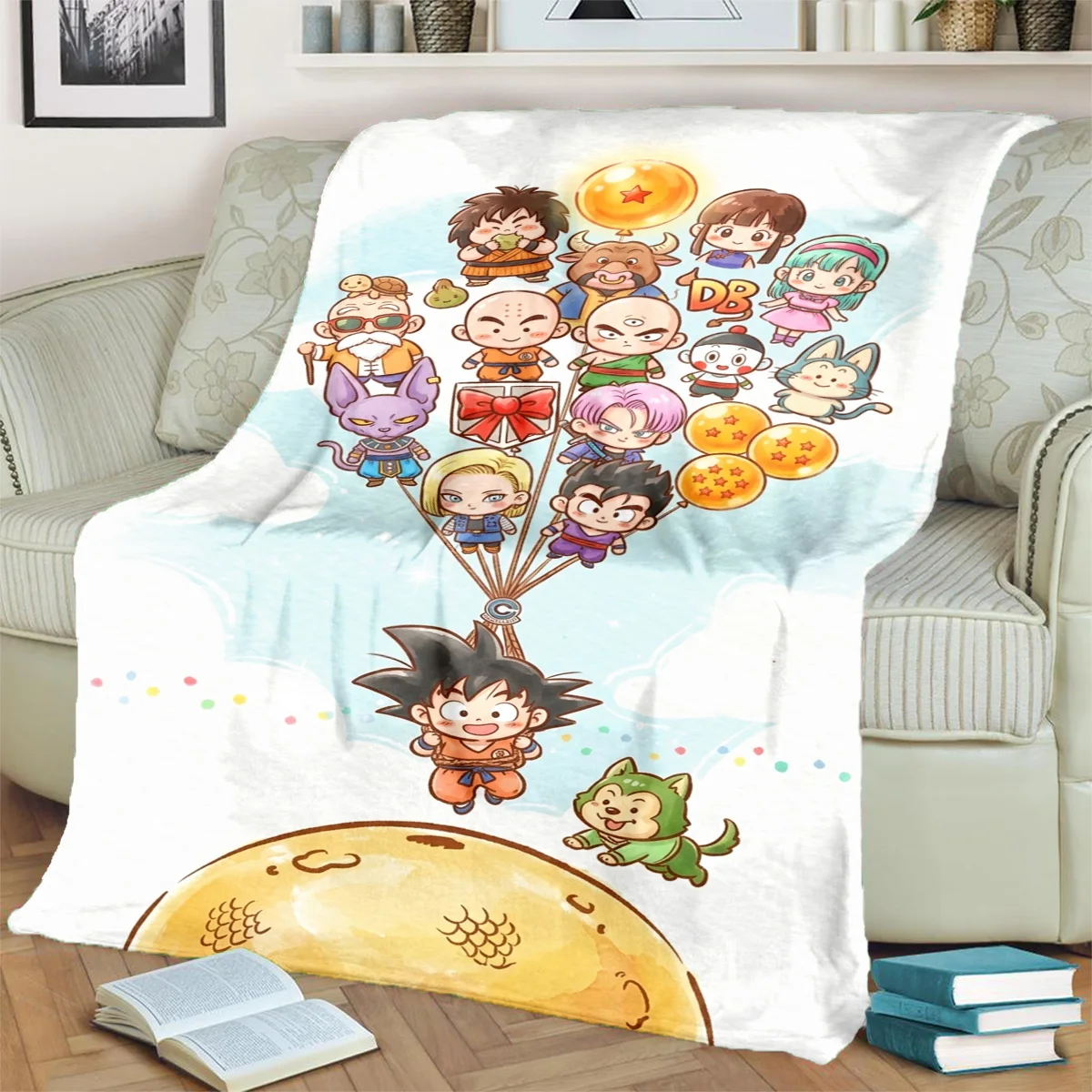 Dragon BallPrint Flannel Blanket for Bedrooms, Sofas, Beds, Chairs, Picnics, Travel Warm Comfortable-kwq128