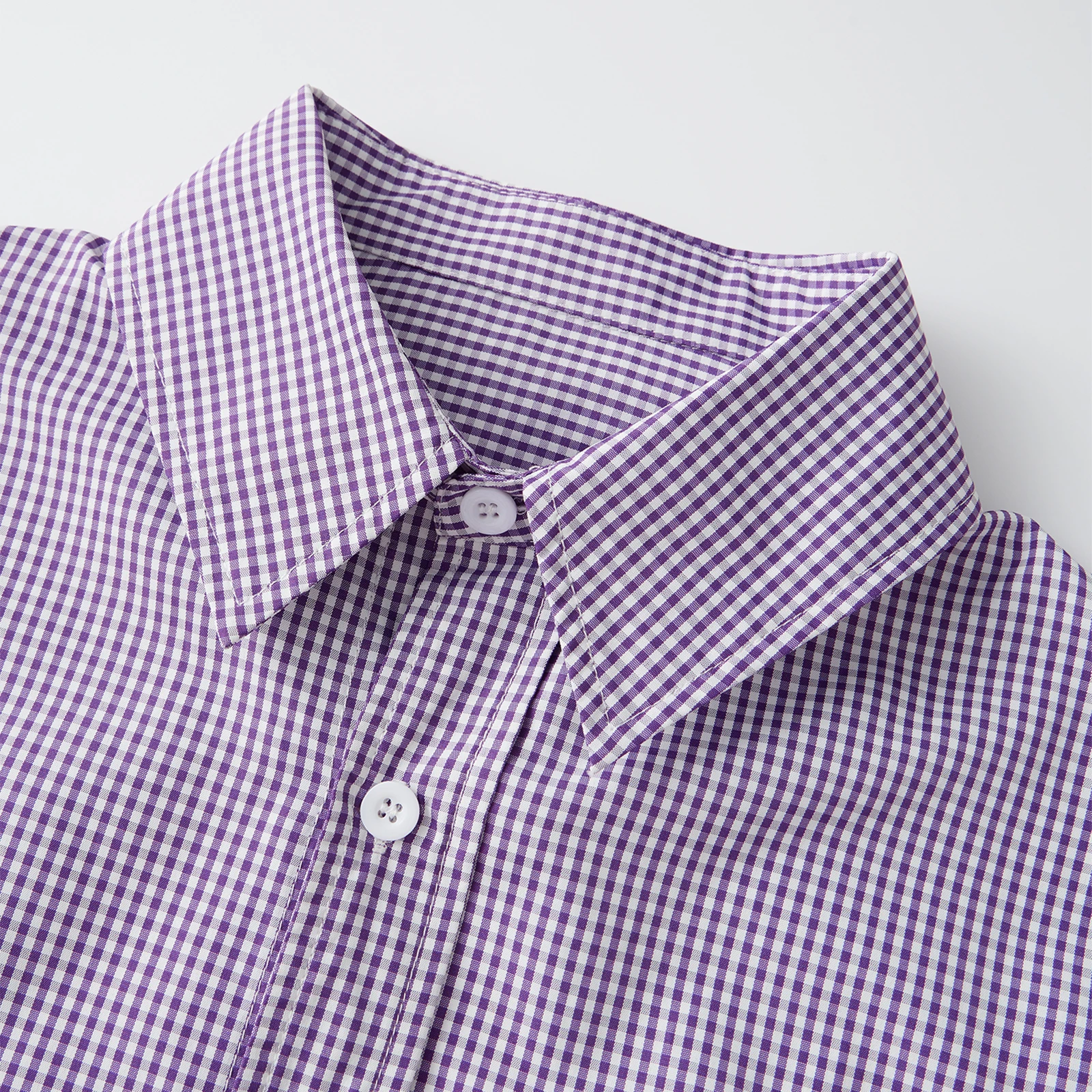 เสื้อครอปแขนยาวลายทาง/ลายสก็อตสำหรับผู้หญิง สไตล์ลำลอง ปกพับติดกระดุม เหมาะสำหรับฤดูร้อนและฤดูใบไม้ร่วง