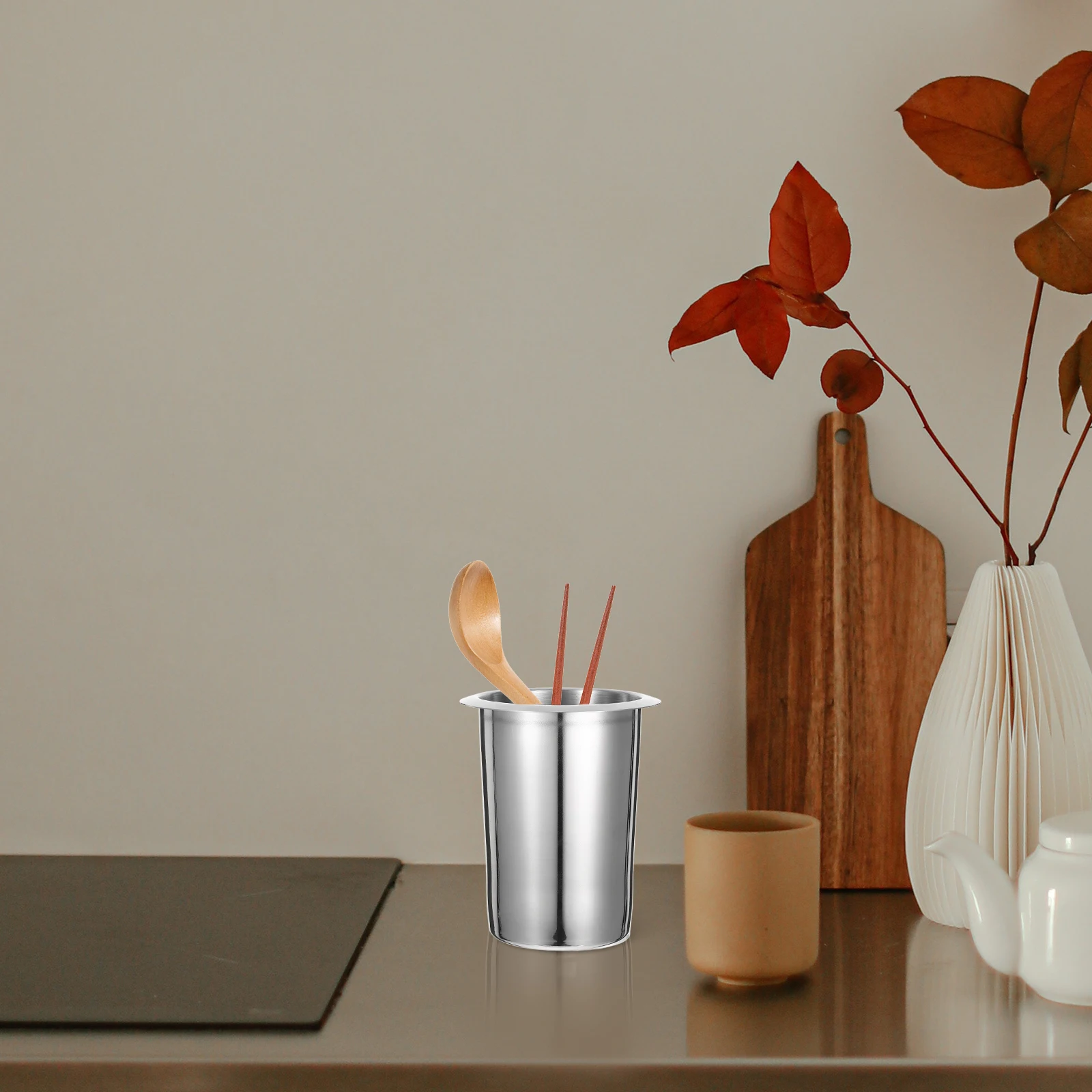 

Kitchen Utensil Holder Storage Container For Countertop Chopsticks Spoons Forks Silverware Organizer Cylinder Rack For