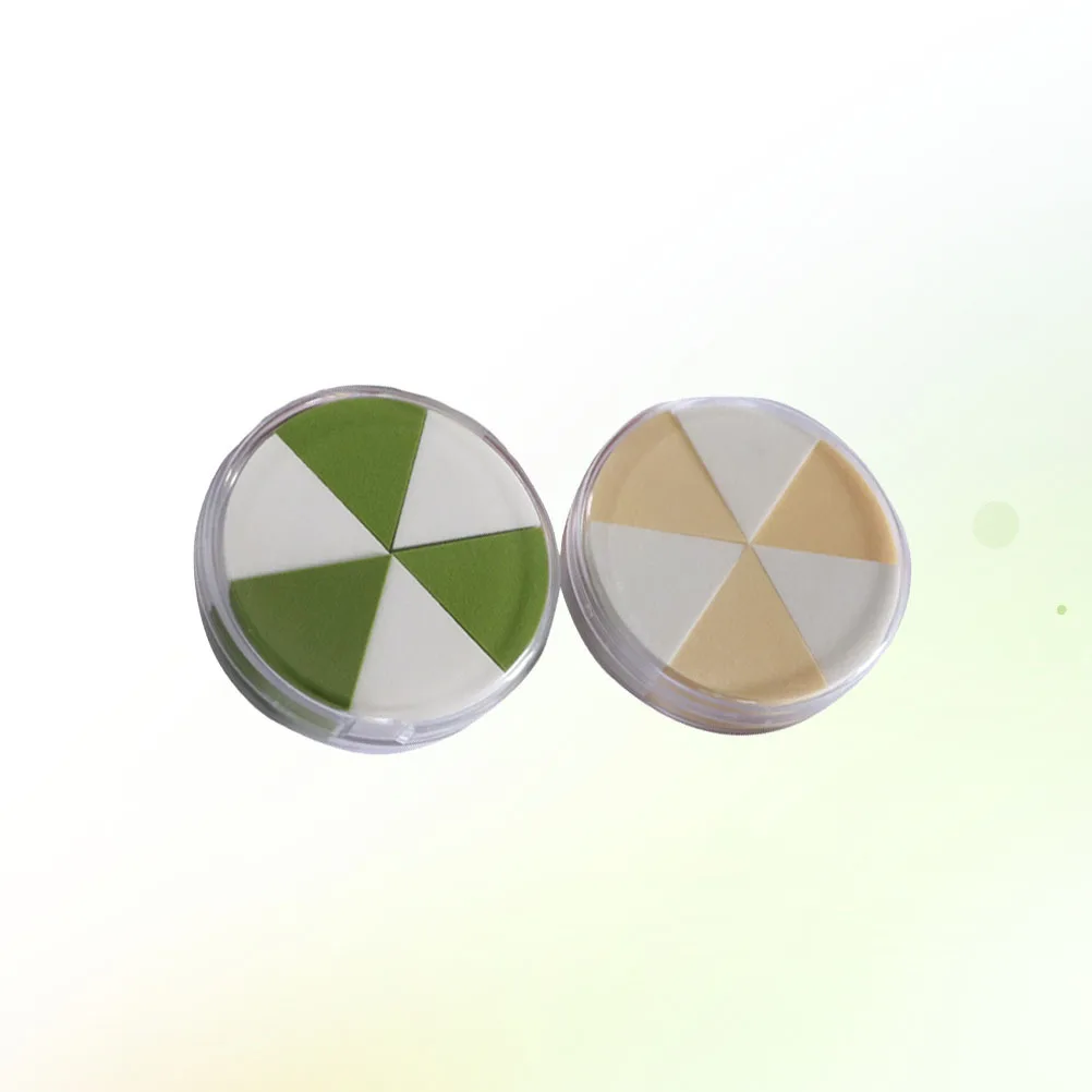 2 個ドライウェット使用パウダーパフ三角形メイクスポンジファンデーションフェイスアプリケーター美容院トラベルツール