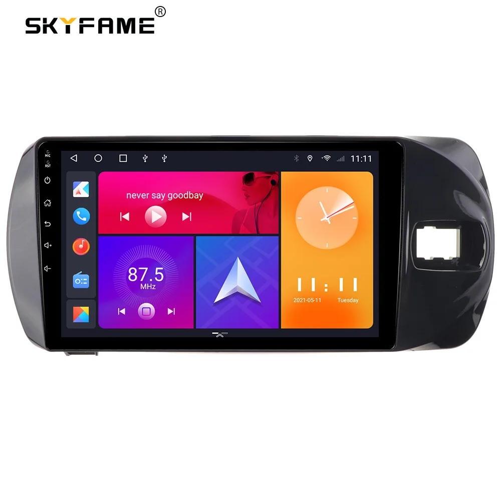 SKYFAME إطار السيارة فآسيا محول أندرويد راديو داش تركيب لوحة عدة لتويوتا فيتز 3 XP130 يارس