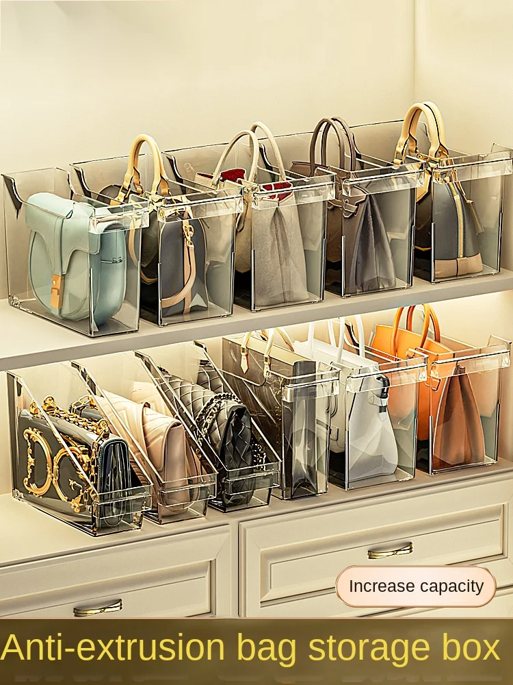 Bag Spatial Storage Artifact Wardrobe Dust Cleaning Shelving Luxury Storage Transparent Box Display Cabinet Household Organizer