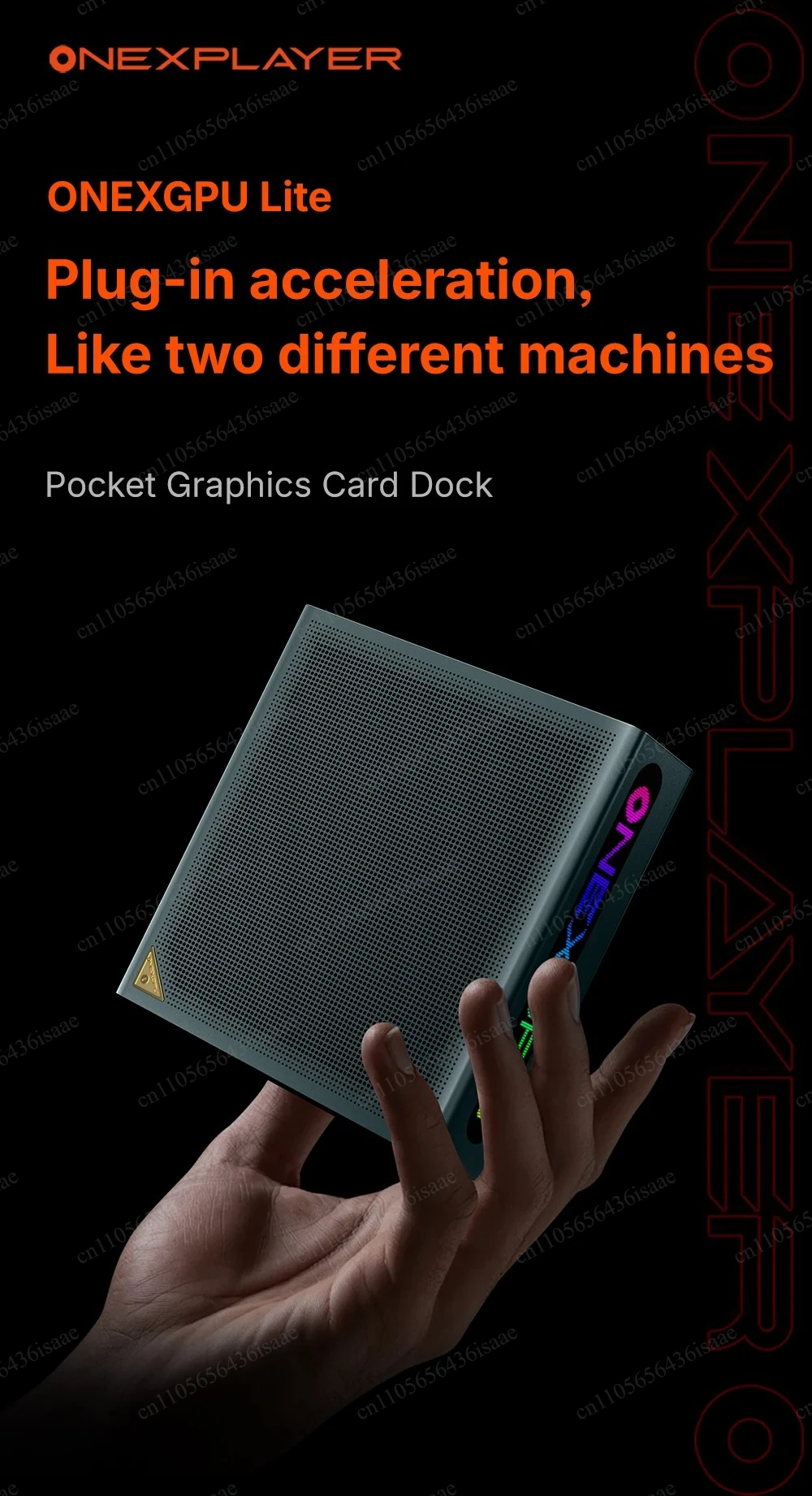 OneXGPU Lite Portable eGPU Docking Station, OCuLink & USB4 Plug and Play, for AAA Gaming