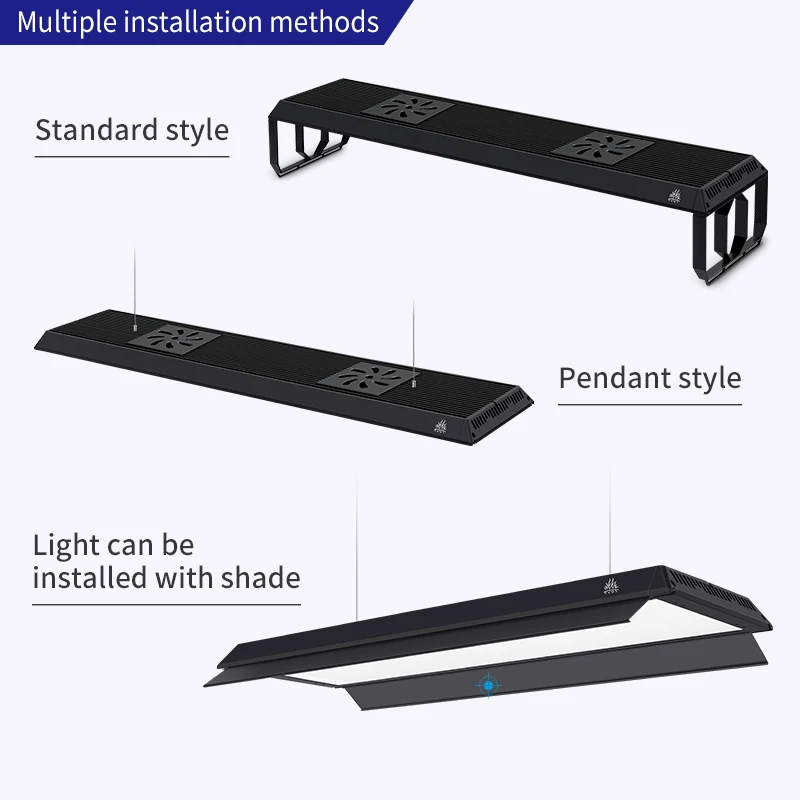 Full Spectrum LED Aquarium Light, APP Control Sunrise Sunset Dimmable, High CRI 95 Aluminum Heatsink 50000Hrs for Tank Aquascape