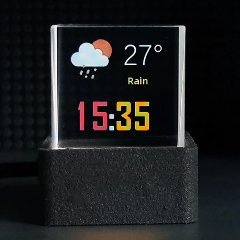 Smart 3D Holographic Weather Clock Real-Time Display Custom Decor New Mini Transparent WiFi Weather Clock Display CreativeGift