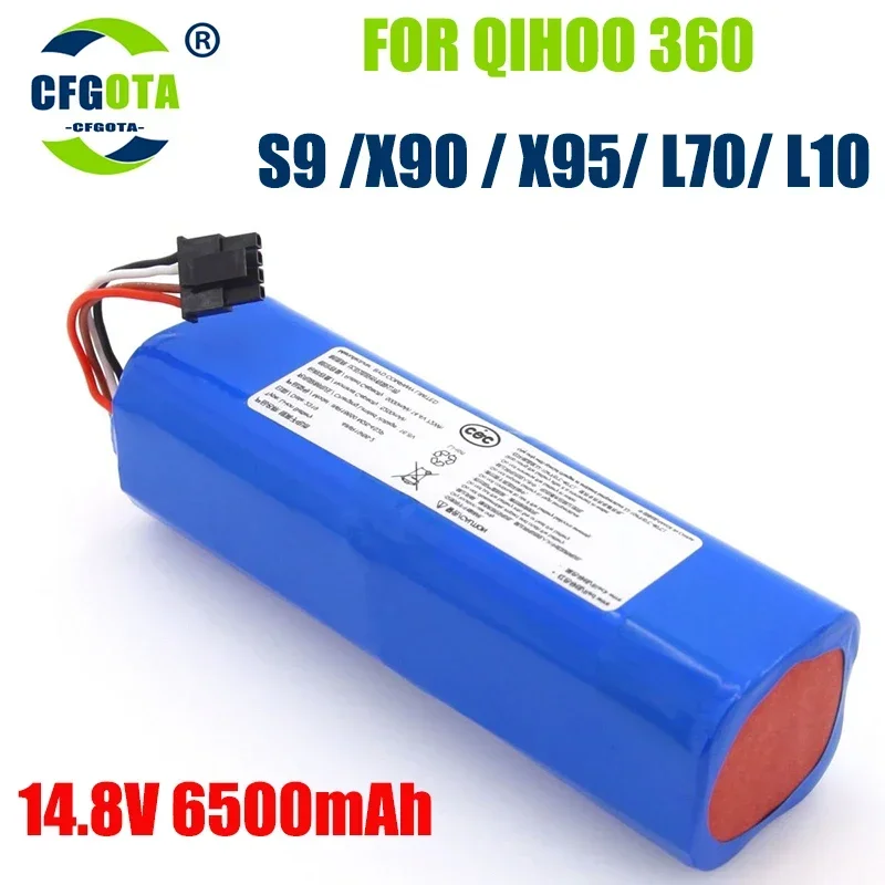 Imagem -06 - Bateria para Qihoo 360 s9 Aspirador Robótico Peças de Reposição Acessórios de Substituição 14.8v 6500mah