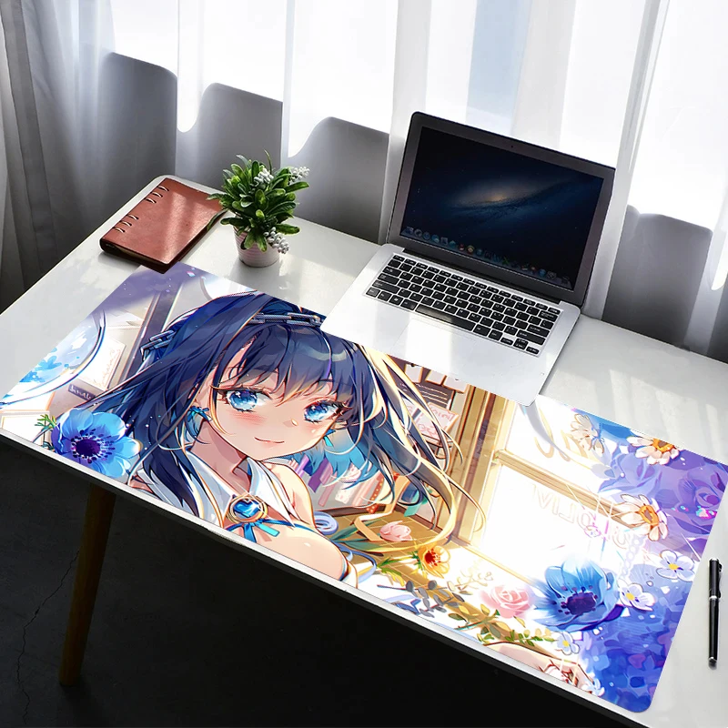 

Gaming Mouse Pad Desk Mat Gamer Professional Premium Mousepad Hololive Ouro Kronii Speed Control Accessories Keyboard Pad