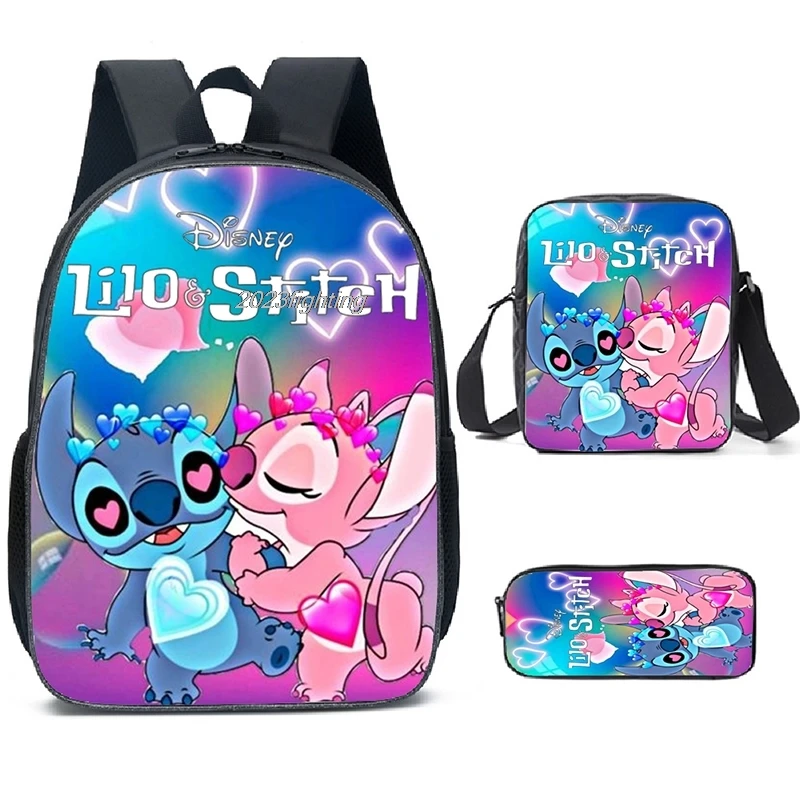 3pcs Lilo & Stitch  School bags with Shoulder Bags Pencil Bags Cartoon Children's Backpack Primary Anime Travel Bags