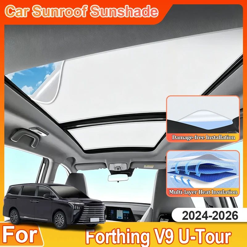 For Forthing V9 U-Tour Xinghai V9 Tiger Nine Accessories 2024 2025 2026 Sun Visor Skylight Blind Sun Parts Anti UV Car Sunshades