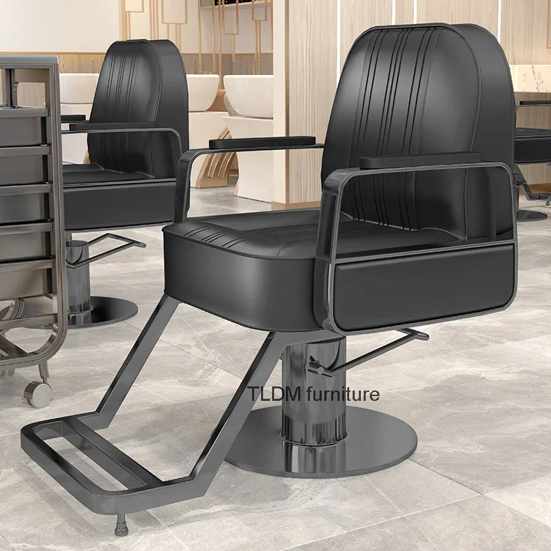 

Modern Comfy Barber Chair Black Elegant Fashionable Adjustable Hairdressing Chair Luxury Trendy Sillas De Barberia Furniture