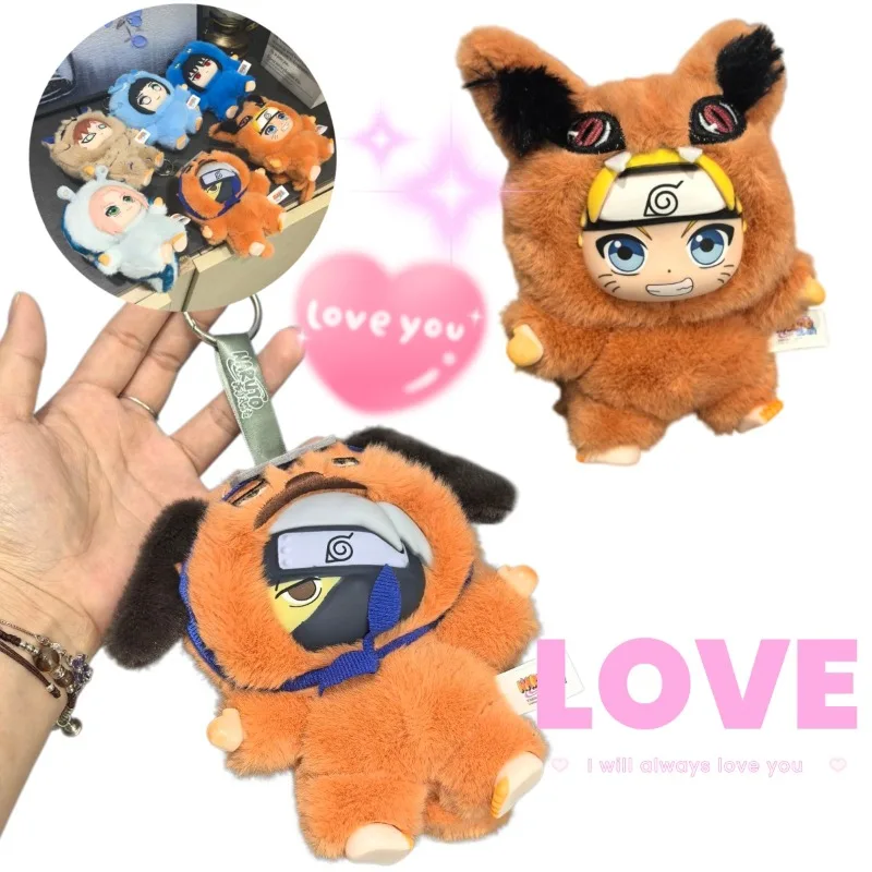 Anime Naruto Shippuden Vinyl Plush Figure Keychain, Cute Chibi Character Pendant, Collectible Ornament Desktop Display Decor