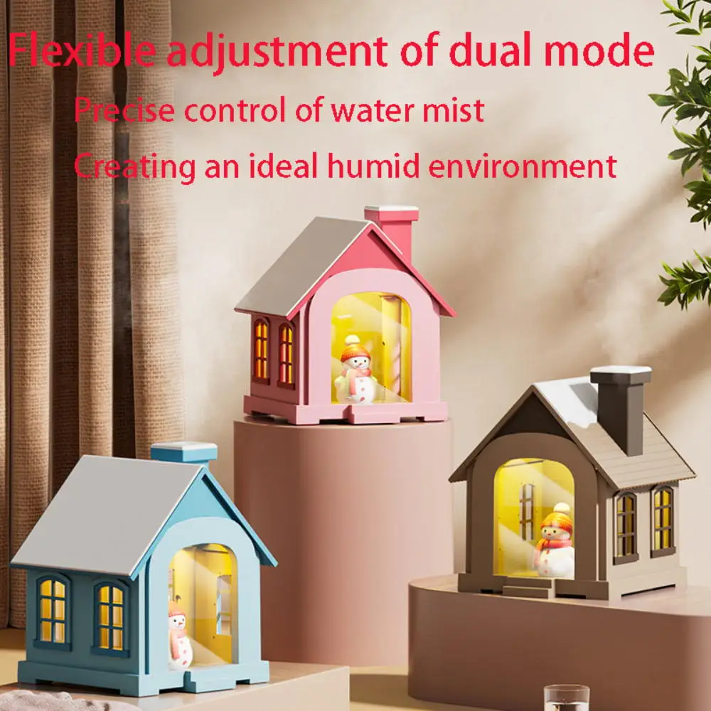 

Snowhouse Style Warm Light Humidifier USB Charging Desktop Mini Decoration Colorful Snowman Atmosphere Light Ornament