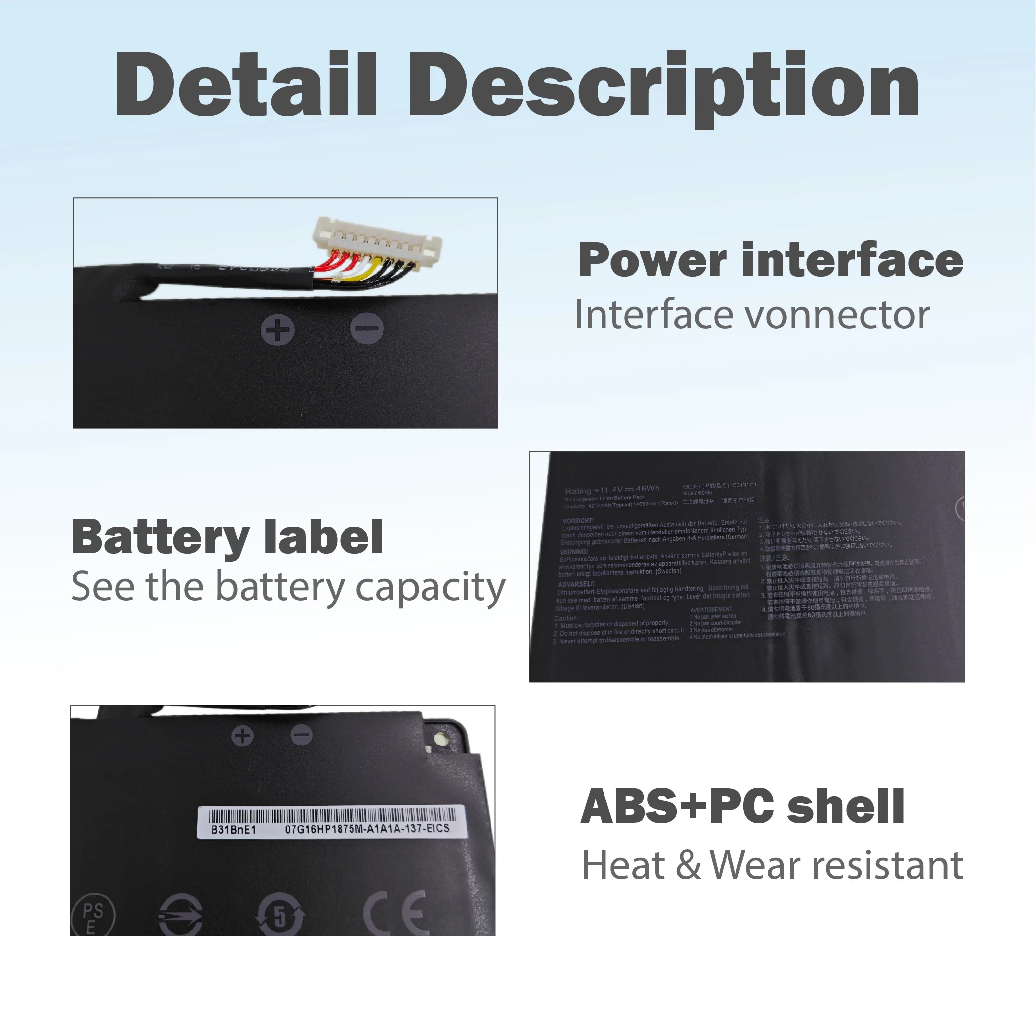 B31N1726 4212mAh 46Wh بطارية الكمبيوتر المحمول متوافقة مع Asus TUF Gaming FX504GM FX504GE FX504GD FX504G FX504 FX505 FX505DT FX505DV