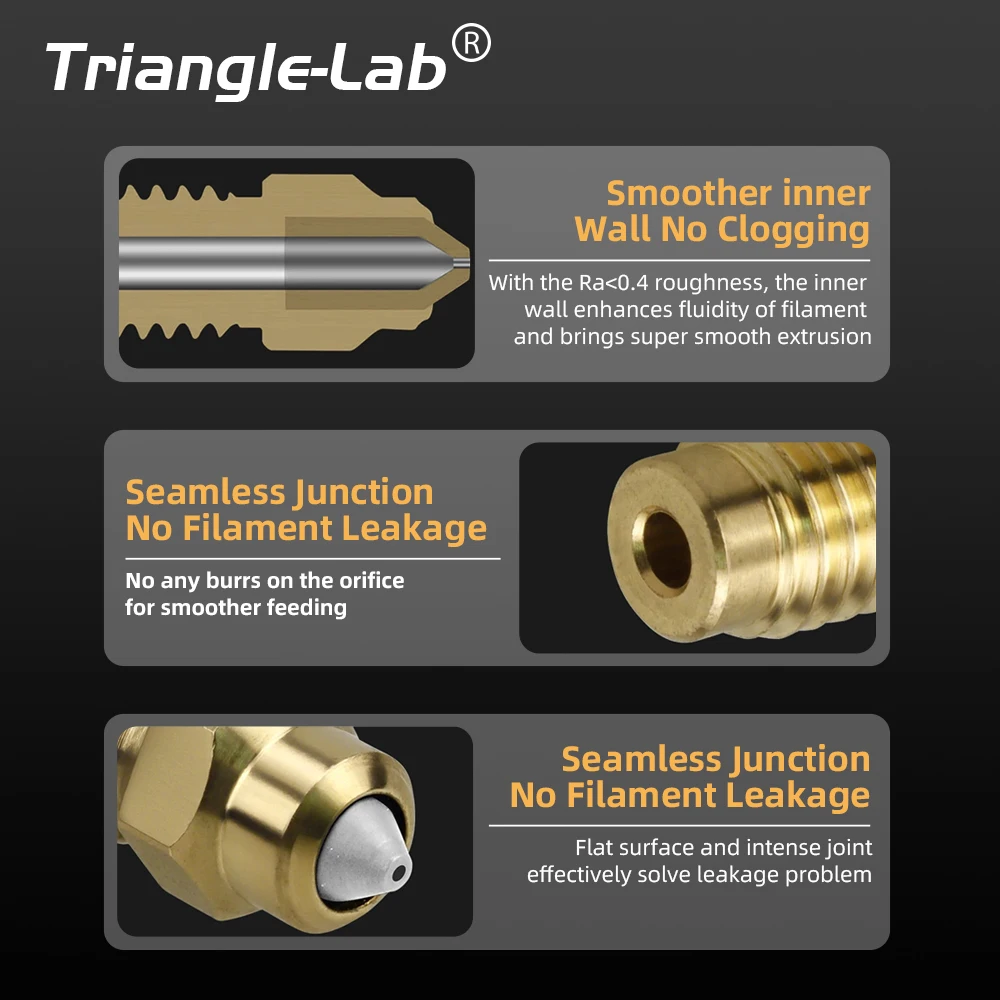 Trianglelab для Elegoo Centauri, латунное биметаллическое сопло 0,2/0,4/0,6/0,8 мм, сопла Hotend для замены угольного 3D-принтера Centauri