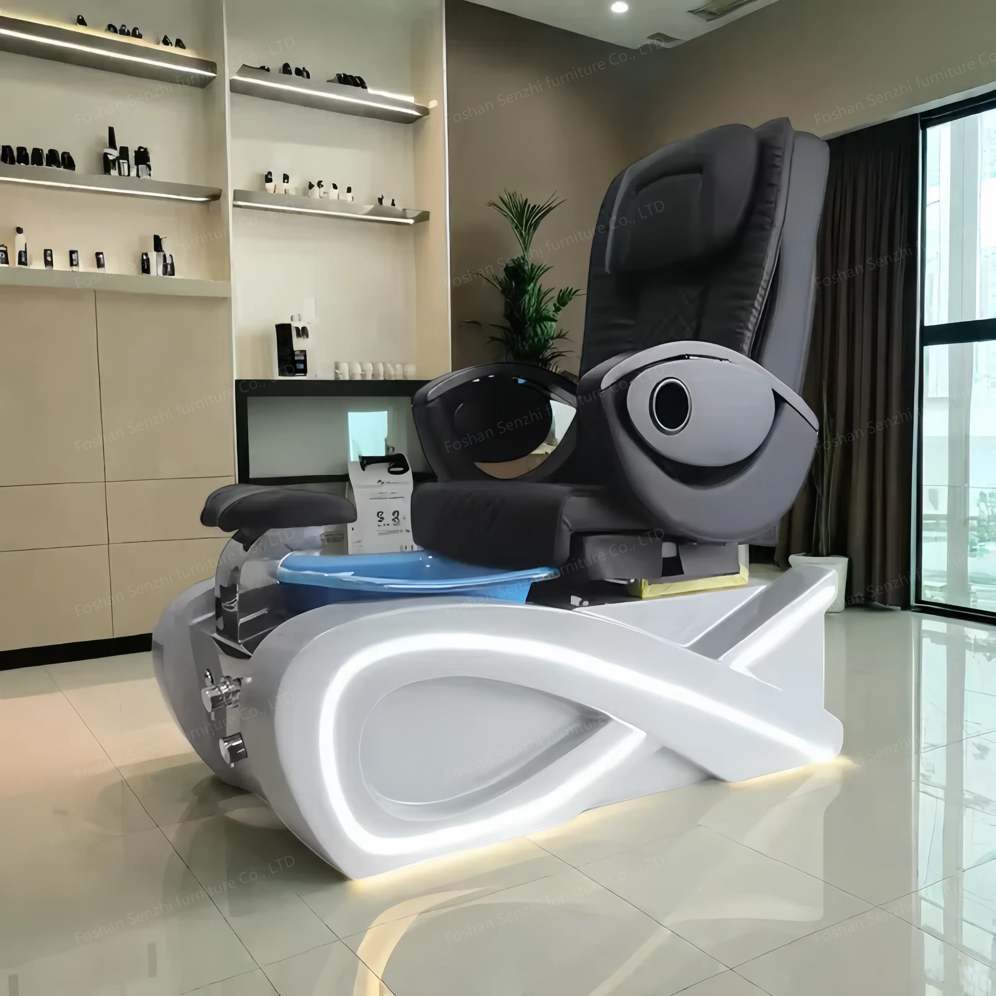 

New Factory Customized Pedicure Chairs Pipeless No Plumbing Pedicure Foot Spa Chairs With Lamp
