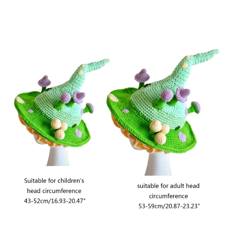 Skin-friendly Knit Fairy Hats with Mushroom Decor for Adult Kids Hair Accessories Halloween Carnival Party Supplies Dropshipping