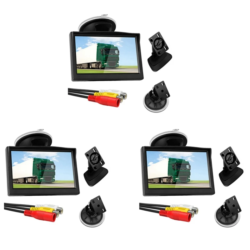 

3 Set 5 Inch 800X480 TFT LCD HD Screen Monitor With Dual Mounting Bracket For Car Backup Camera/Rear View/DVD