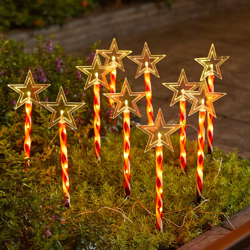 5pcs/lot Solar-Powered Christmas Lawn Lights Tree bell Designs for Outdoor Decor Waterproof Garden Lights Holiday Yard Decor