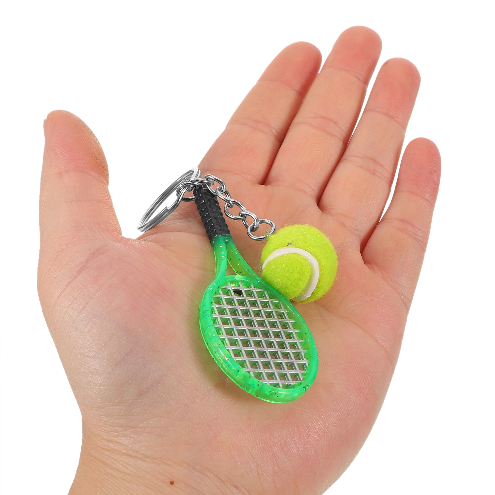 

6Pcs Tennis Keychain Mini Racket Keychains Sports Bag Charm Unique Gift Women Sports Party Favors for Racket Lovers