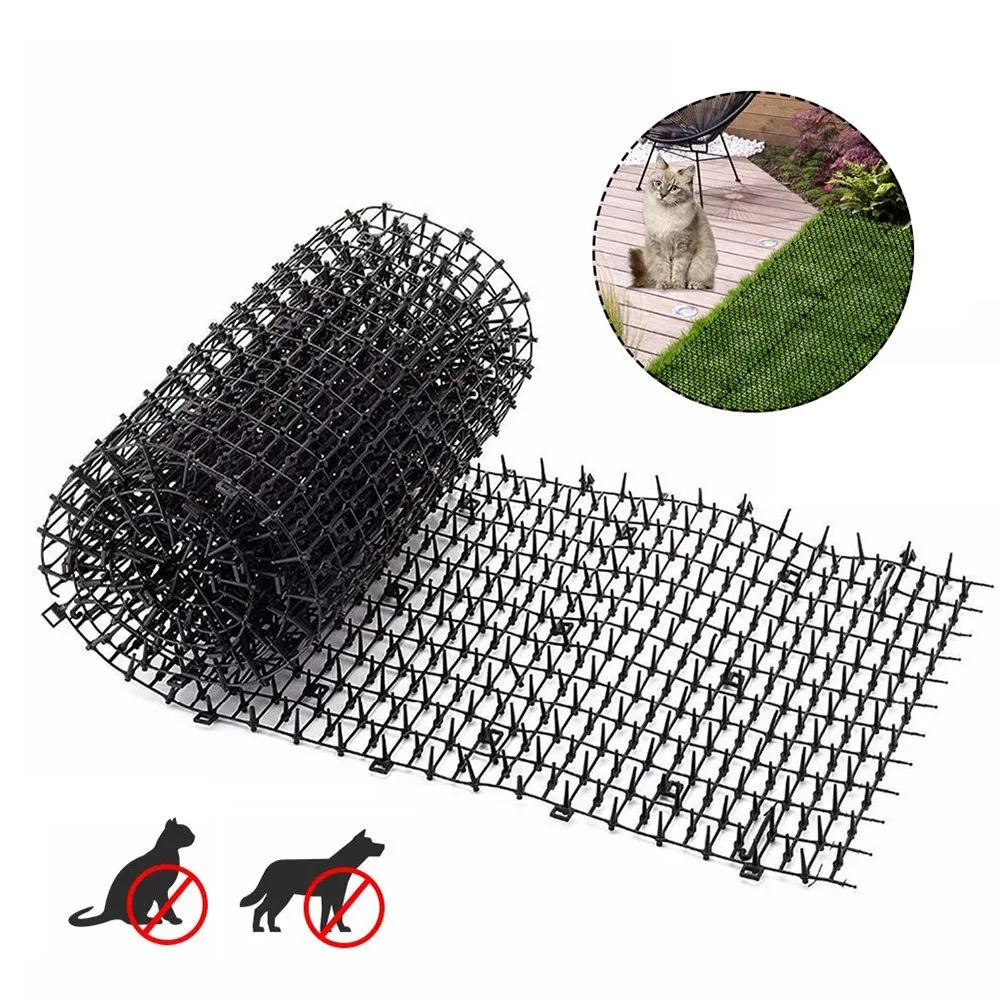 2M Gardening Pest Dog Cat Scat Mat Animal Deterrent Repellent Plastic Digging Pet Supplies Scarer Spike Tool With Prickle