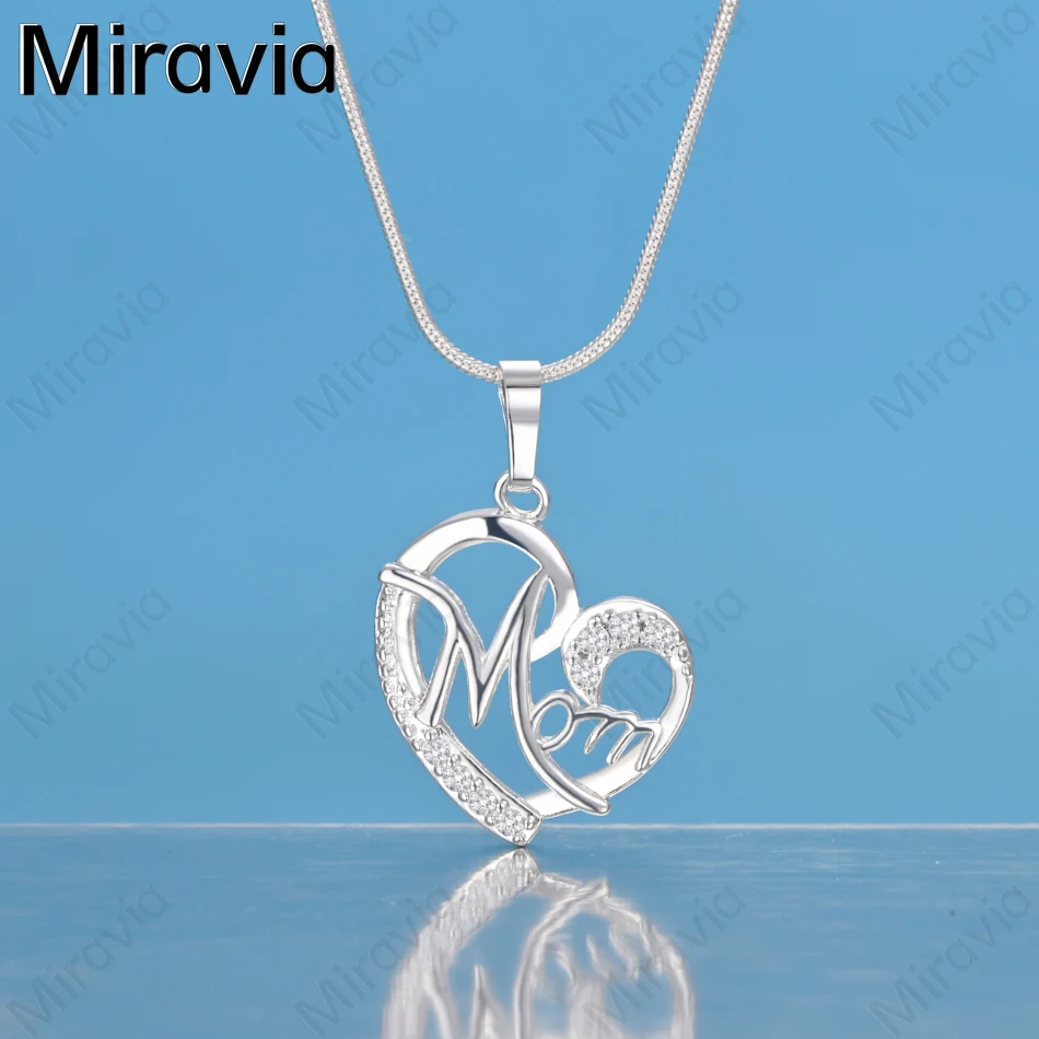 

Miravia 925 Sterling Silver Letter Heart Pendant Necklace With Zircon: Unique Gift, Versatile For Events And Jewelry