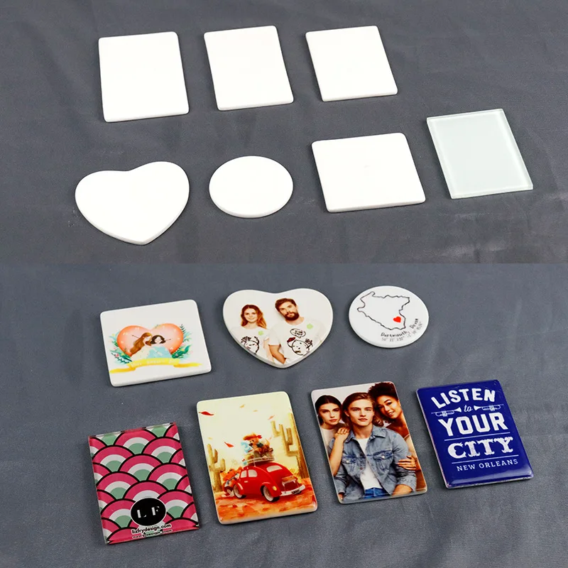 20pcs Sublimation Ceramic Refrigerator Magnet Blanks Personalized Fridge Decorative for Home Decor DIY