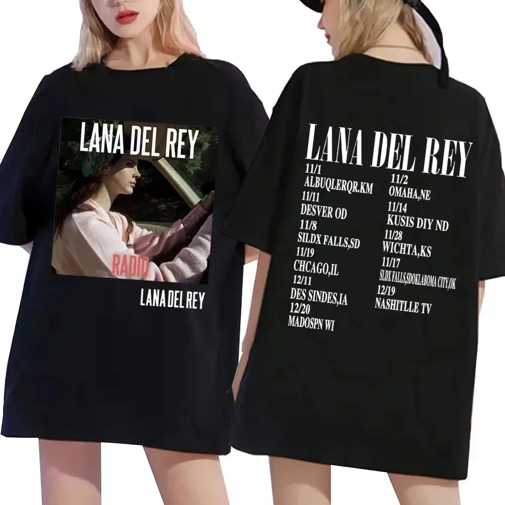 Singer Lana Del Rey T Shirt Music Album Trend T-shirt Men Women Cotton Short Sleeve Cotton Tshirt Tee Clothes Tops Gift for Fans