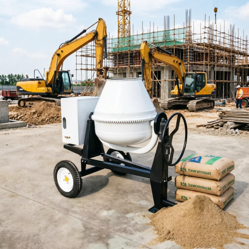 Mini Concrete Mixing Barrel Lightweight Easy Movement Low Power Consumption Rural Small Project Concrete Mixing Vessel For sale