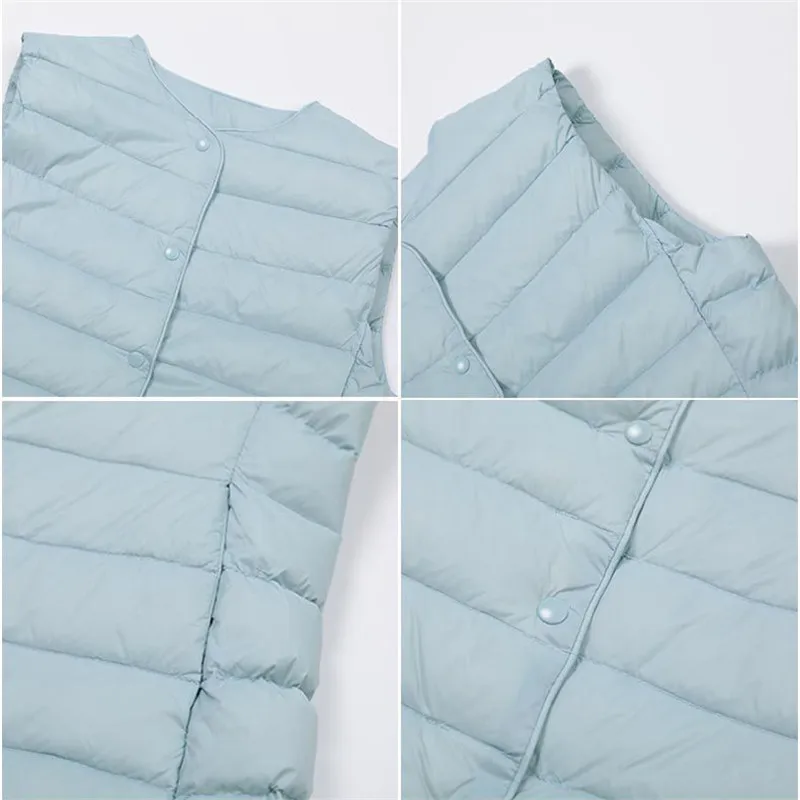 秋冬超軽量ホワイトダックダウンベストコート レディース ノースリーブ ダウンベスト ジャケット レディース 大きいサイズ 暖かい ショート丈 タンクトップ